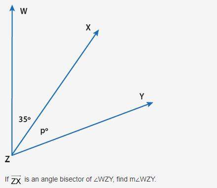 If zx is an angle bisector of ∠wzy, find m∠wzy.