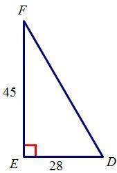 Solve triangle efd . round the answers to the nearest hundredth.
