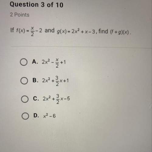 If f(x)=x/2-2and g(x)=2x^2+x-3 find (f+g) (x)