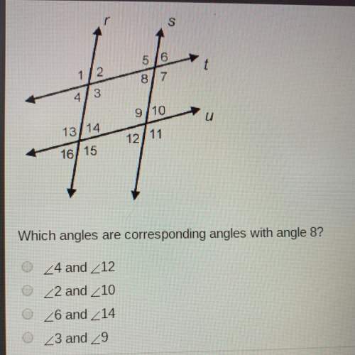 Which angles are corresponding angles with angle 8?