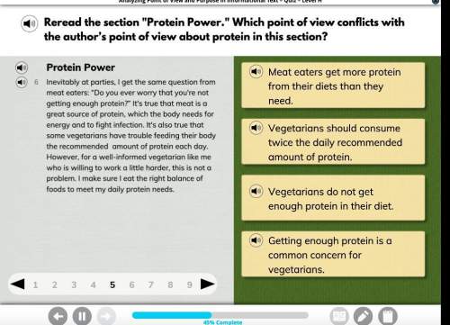 Reread the section "protein power." which point of view conflicts with the author's point of view ab