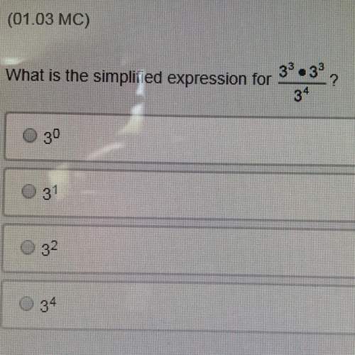 what is the simplified expression for 3^3 x 3^3/ 3^4