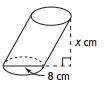 What is x, if the volume of the cylinder is 768pi rcm3?