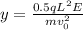y = \frac{0.5qL^{2} E}{mv_{0}^{2}  }