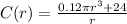 C(r)=\frac{0.12\pi r^3+24}{r}