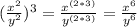 (\frac{x^2}{y^2})^3 =\frac{x^{(2*3)}}{y^{(2*3)}} =\frac{x^6}{y^6}