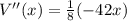 V''(x)=\frac{1}{8}(-42x)