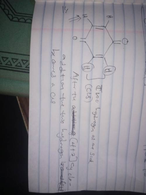 Draw the product(s) obtained when benzoquinone is treated with excess butadiene. using wedges and da
