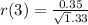 r(3) = \frac{0.35}{\sqrt 1.33}