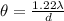 \theta = \frac{1.22\lambda}{d}