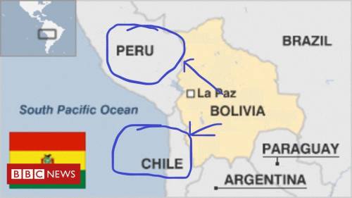 Will mark as brainliest Which two countries are on the western border of Bolivia? Paraguay Chile Per