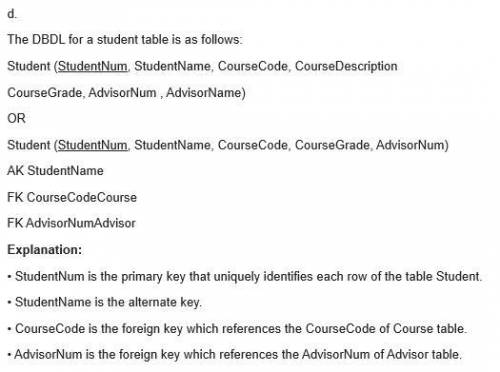 A database at a college is required to support the following requirements. Complete the information-