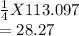 \frac{1}{4} X 113.097\\ =28.27