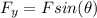 F_y=Fsin (\theta)