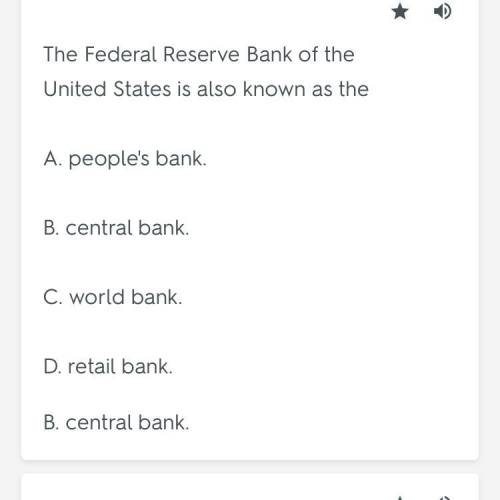 The Federal Reserve Bank of the United States is also known as the people's bank. central bank. worl