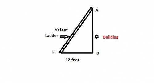 A ladder that is 20 feet tall is leaning against a building.Samuel measures that the base of the lad