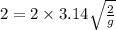 2=2\times 3.14 \sqrt{\frac{2}{g}}