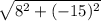 \sqrt{8^2+(-15)^2}