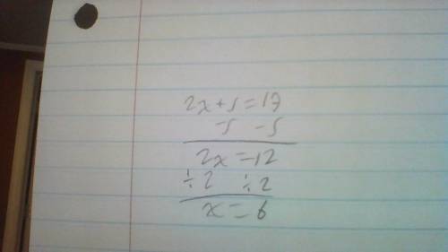 What is the value of x if 2x+5=17 ?