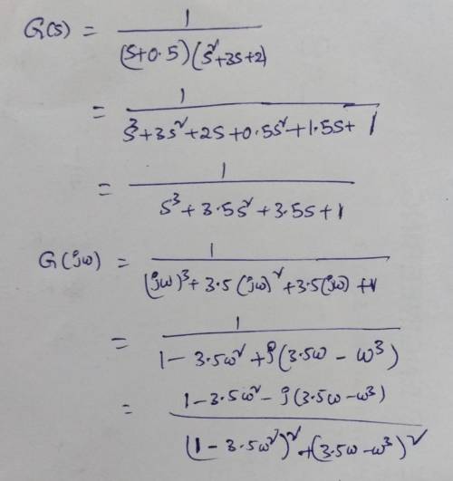 For the following transfer function, derive expressions for the real and imaginary part for s = jω i