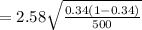 =2.58\sqrt{\frac{0.34(1-0.34)}{500}}