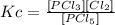 Kc=\frac{[PCl_3][Cl_2]}{[PCl_5]}