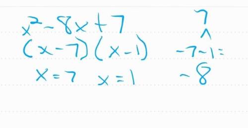 Hey i need help figuring out x^2-8x +7 =0