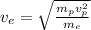 v_e=\sqrt{\frac{m_pv_p^2}{m_e}}