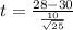 t = \frac{28-30 }{\frac{10}{\sqrt{25} } }