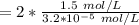= 2* \frac{1.5 \ mol/L}{3.2*10^{-5} \ mol/L}
