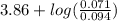 3.86 + log (\frac{0.071}{0.094})