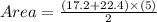 Area = \frac{(17.2+22.4)\times (5)}{2}