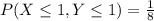 P(X\leq1, Y\leq 1) = \frac{1}{8}