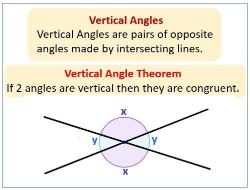 1 and 2 are vertical angles. if the measure of 2 is 105, what is the measure of 1?