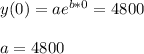 y(0)=ae^{b*0}=4800\\\\a=4800