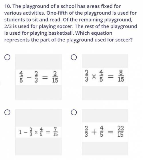 The playground of a school has areas fixed for various activities. One-fifth of the playground is us