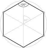 Find the measure of one interior angle of a regular polygon with 6 sides