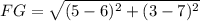 FG=\sqrt{(5-6)^2+(3-7)^2}