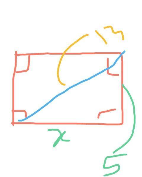 4. The diagonal of a rectangle is 13cm. The breadth is 5cm. Find it's length. *