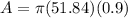 A=\pi (51.84)(0.9)