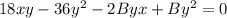 18xy-36y^2-2Byx+By^2=0