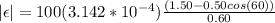 |\epsilon| = 100(3.142*10^{-4}) \frac{ (1.50 -0.50 cos(60))}{0.60}