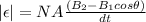 |\epsilon| = N A \frac{ (B_2 -B_1 cos \theta)}{dt}