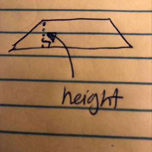 The  of a trapezoid is the distance between the parallel lines at a right angle.  Fill in the blank.
