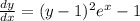 \frac{dy}{dx}=(y-1)^2e^x-1