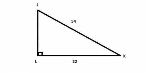 In ΔJKL, the measure of ∠L=90°, KL = 22 feet, and JK = 54 feet. Find the measure of ∠J to the neares