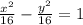 \frac{x^{2}}{16} - \frac{y^{2}}{16} = 1