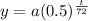 y=a(0.5)^{\frac{t}{72}}