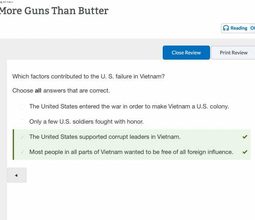 Which factors contributed to the U. S. failure in Vietnam? Choose all answers that are correct. Only