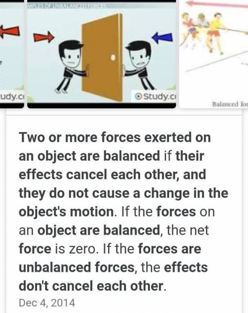 When 2 or more forces exerted on an object where their effect cancels each other and they do not cau